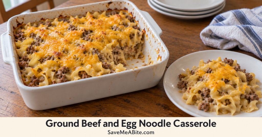 Ground Beef and Egg Noodle Casserole Without Canned Soup